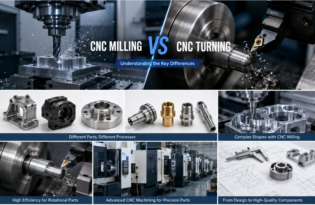 Quais são as diferenças entre Fresamento CNC e Torneamento CNC?